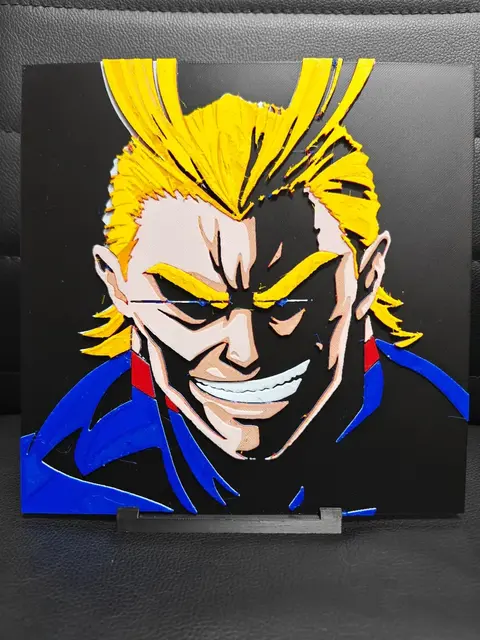 HueForge model: All Might Close up MHA by TheHueforgeLady