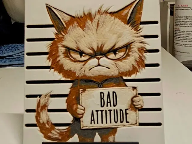 HueForge model: Bad Attitude Cat by Mano's 3d_Art