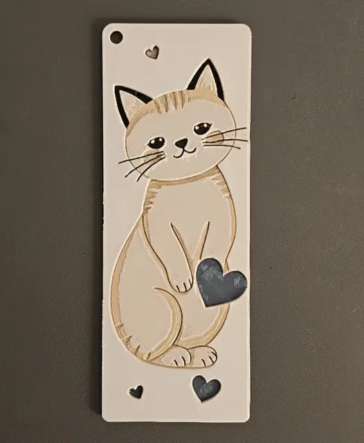 Valentine Kitty Bookmark8 - Hueforge - 4 colors