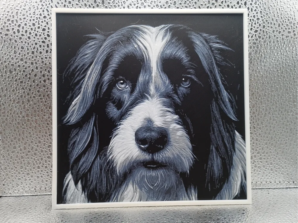 Bearded Collie - Hueforge by Borishotch Industries HueForge model: Bearded Collie - Hueforge by Borishotch Industries