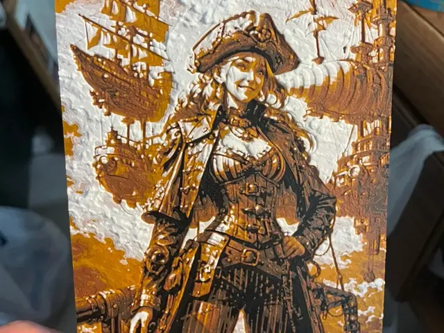 HueForge model: Woman Pirate Ship Captain Hueforge by Advancedtechworldwide