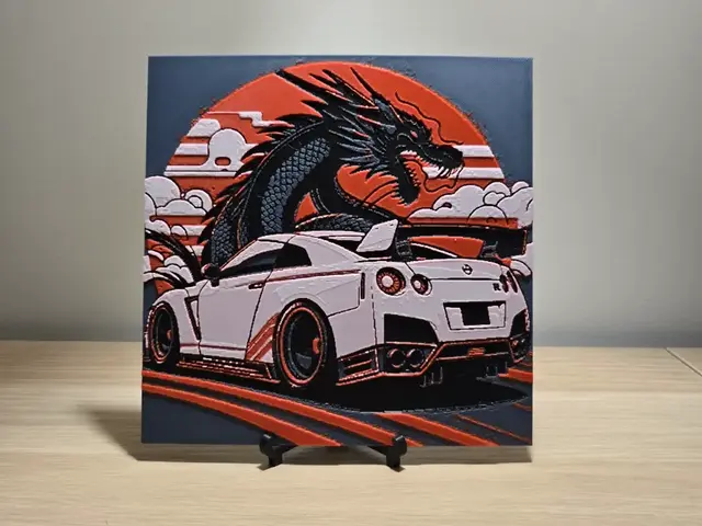 HueForge model: Nissan GTR Dragon Hueforge by Kactus Fpv