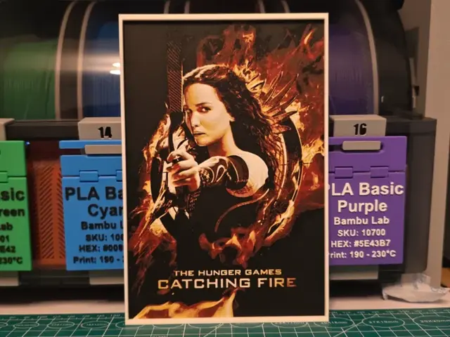 HueForge model: The Hunger Games: Catching Fire Movie Poster by Lumpy3D