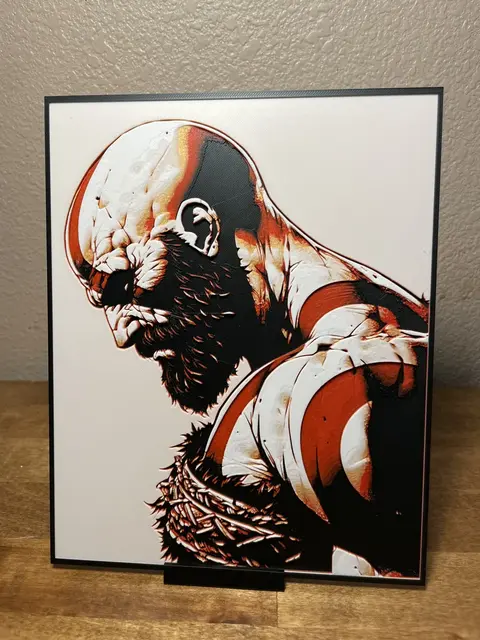 HueForge model: Kratos - God of War by Cloudy Nostalgia