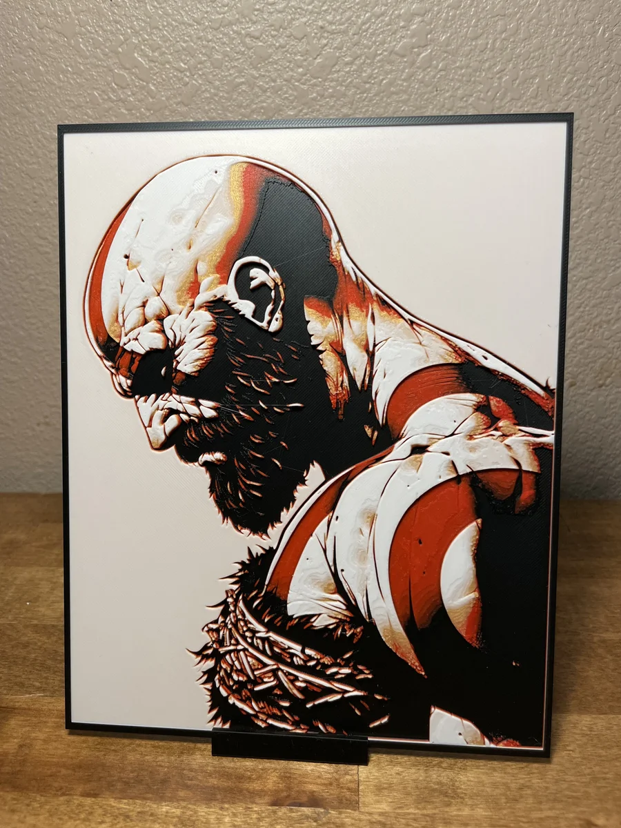 Kratos - God of War by Cloudy Nostalgia HueForge model: Kratos - God of War by Cloudy Nostalgia