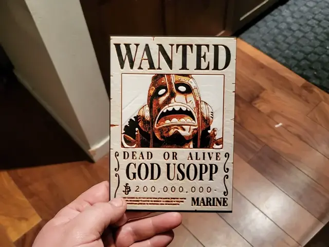 HueForge model: Wanted Poster God Usopp Hueforge by 3Ree Printing