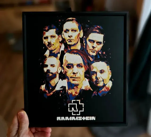 HueForge model: Rammstein Poster (Filament Painting) by C3D