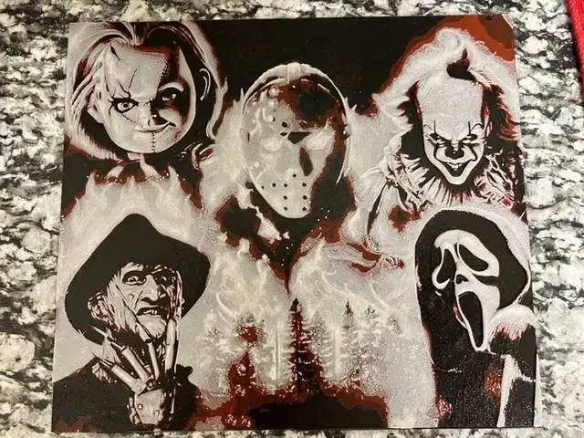 HueForge model: 5 scary characters 2 by Houston713Texan