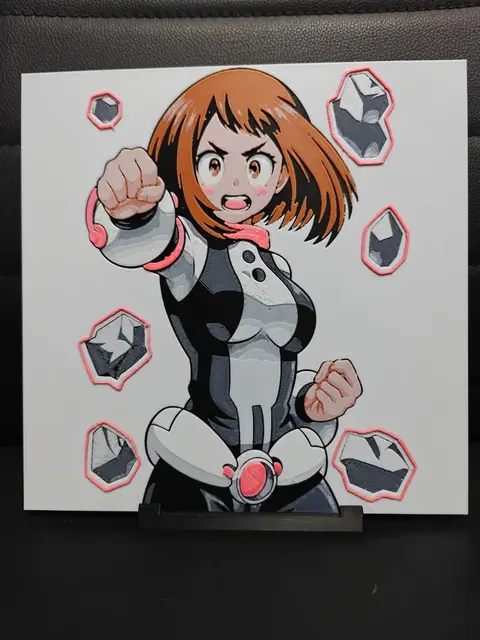 HueForge model: Ochaco Uraraka Uravity MHA by TheHueforgeLady