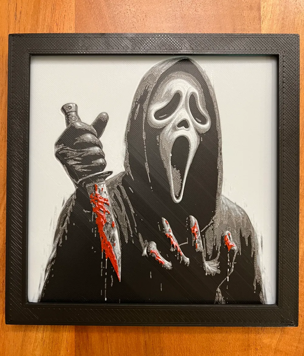 Scream Ghostface Killer by JustBe 3D Printing HueForge model: Scream Ghostface Killer by JustBe 3D Printing