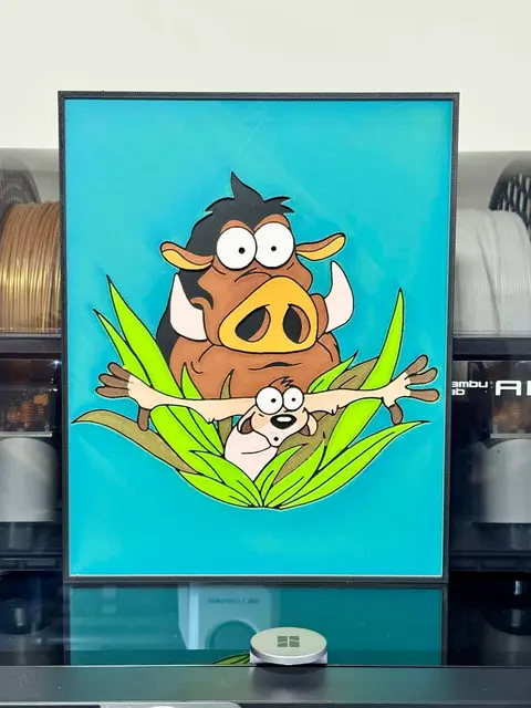HueForge model: Timon and Pumbaa by Strata Prints
