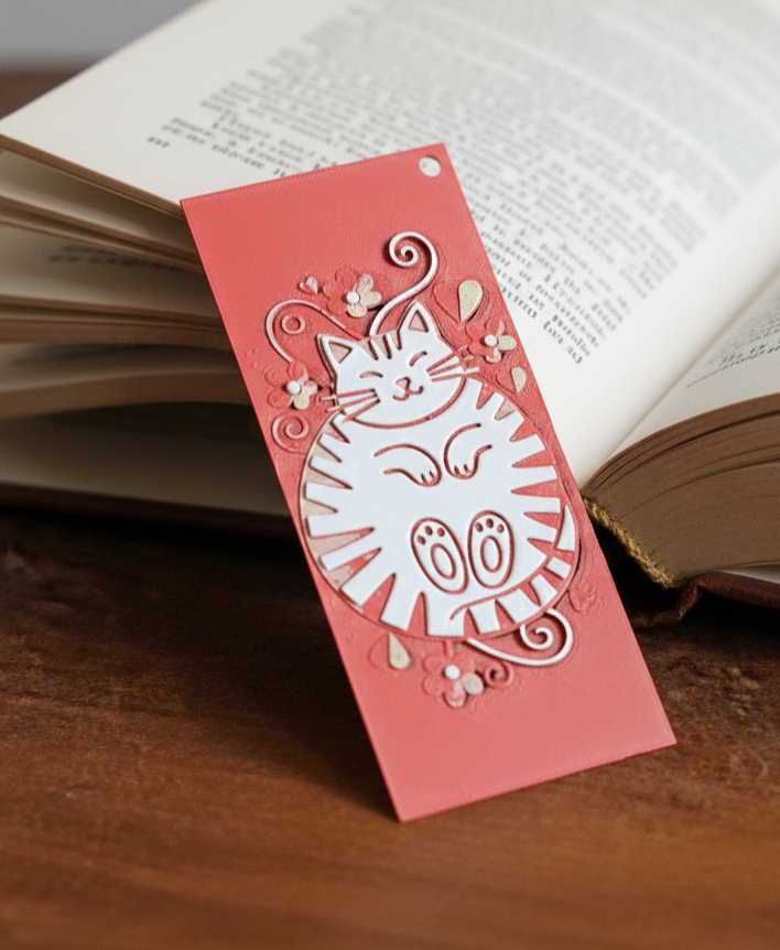 Valentine Kitty Bookmark2 - Hueforge - 4 colors by doodleddigital HueForge model: Valentine Kitty Bookmark2 - Hueforge - 4 colors by doodleddigital