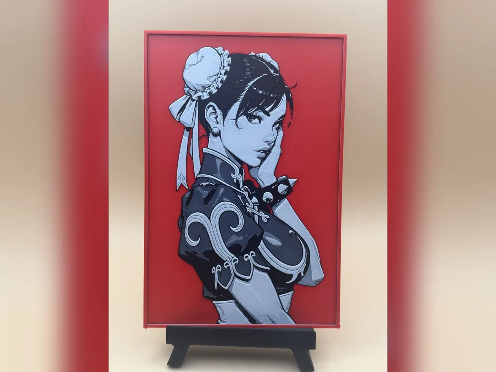 Chun-Li Street Fighter HueForge Print by Thadius HueForge model: Chun-Li Street Fighter HueForge Print by Thadius