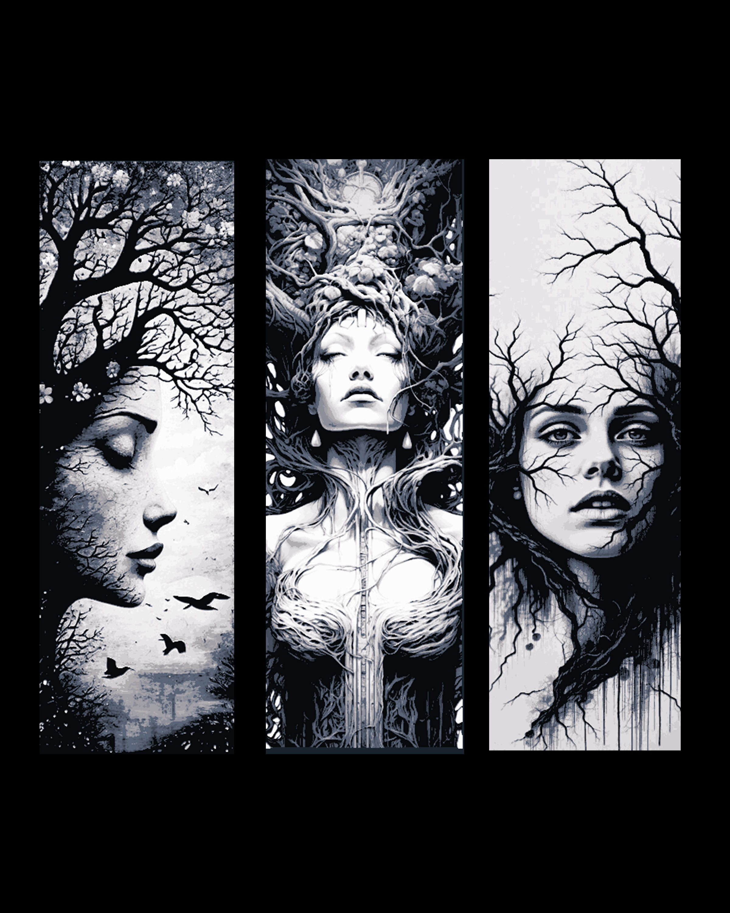 Mother nature and the Tree of life - Artists interpretations as bookmarks by BooneCo3d HueForge model: Mother nature and the Tree of life - Artists interpretations as bookmarks by BooneCo3d
