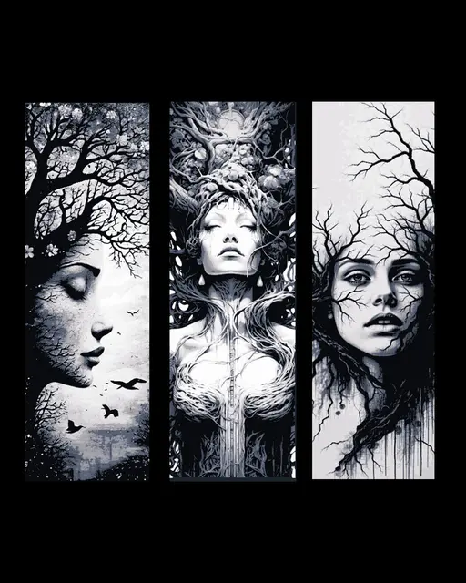 HueForge model: Mother nature and the Tree of life - Artists interpretations as bookmarks by BooneCo3d