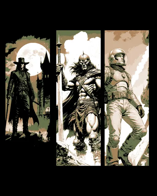 HueForge model: Each era has it's hero and protector - Set of Bookmarks by BooneCo3d