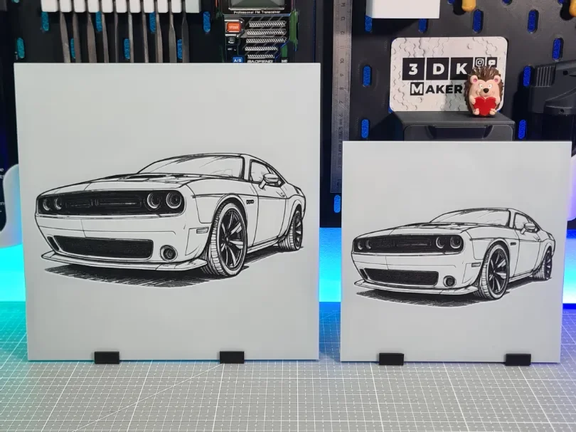 Dodge Challenger - Hueforge - 3 Colors by Montoya Maker HueForge model: Dodge Challenger - Hueforge - 3 Colors by Montoya Maker