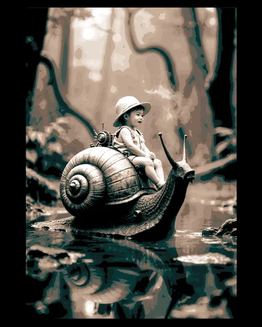HueForge model: What if you could ride a snail?  Fantasy worlds Hueforge Art by BooneCo3d