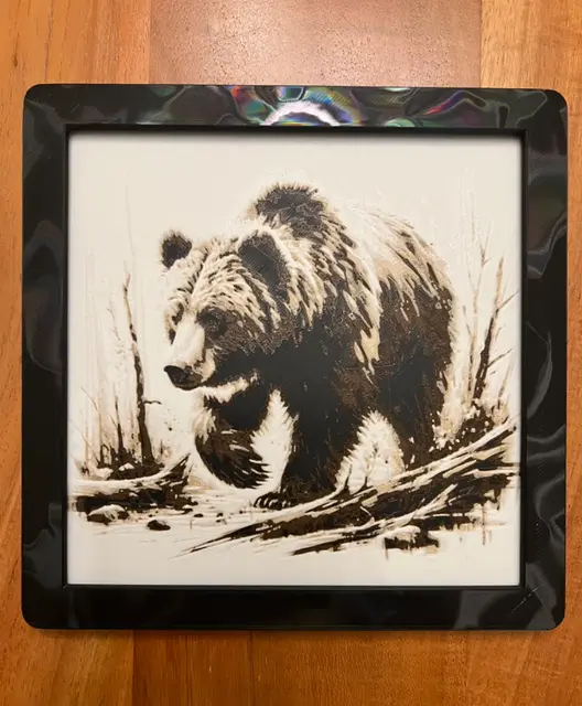 HueForge model: Grizzly Bear by JustBe 3D Printing