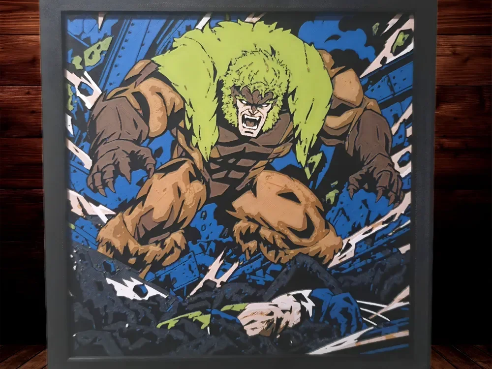 Victor Creed AKA "Sabertooth" - X-Men - 1992 Style by Side Quest Hues HueForge model: Victor Creed AKA "Sabertooth" - X-Men - 1992 Style by Side Quest Hues