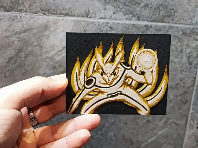 HueForge model: Kurama Card / Sticker by Garuda3D