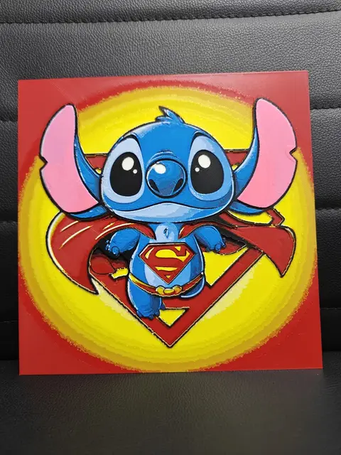 HueForge model: Stitch Superman by TheHueforgeLady