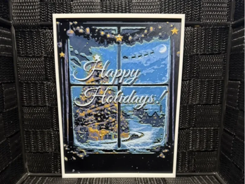 Happy Holidays Greeting Card by JoDau HueForge model: Happy Holidays Greeting Card by JoDau