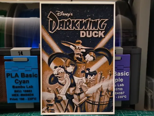 HueForge model: Darkwing Duck Poster – Hueforge Art by Lumpy3D