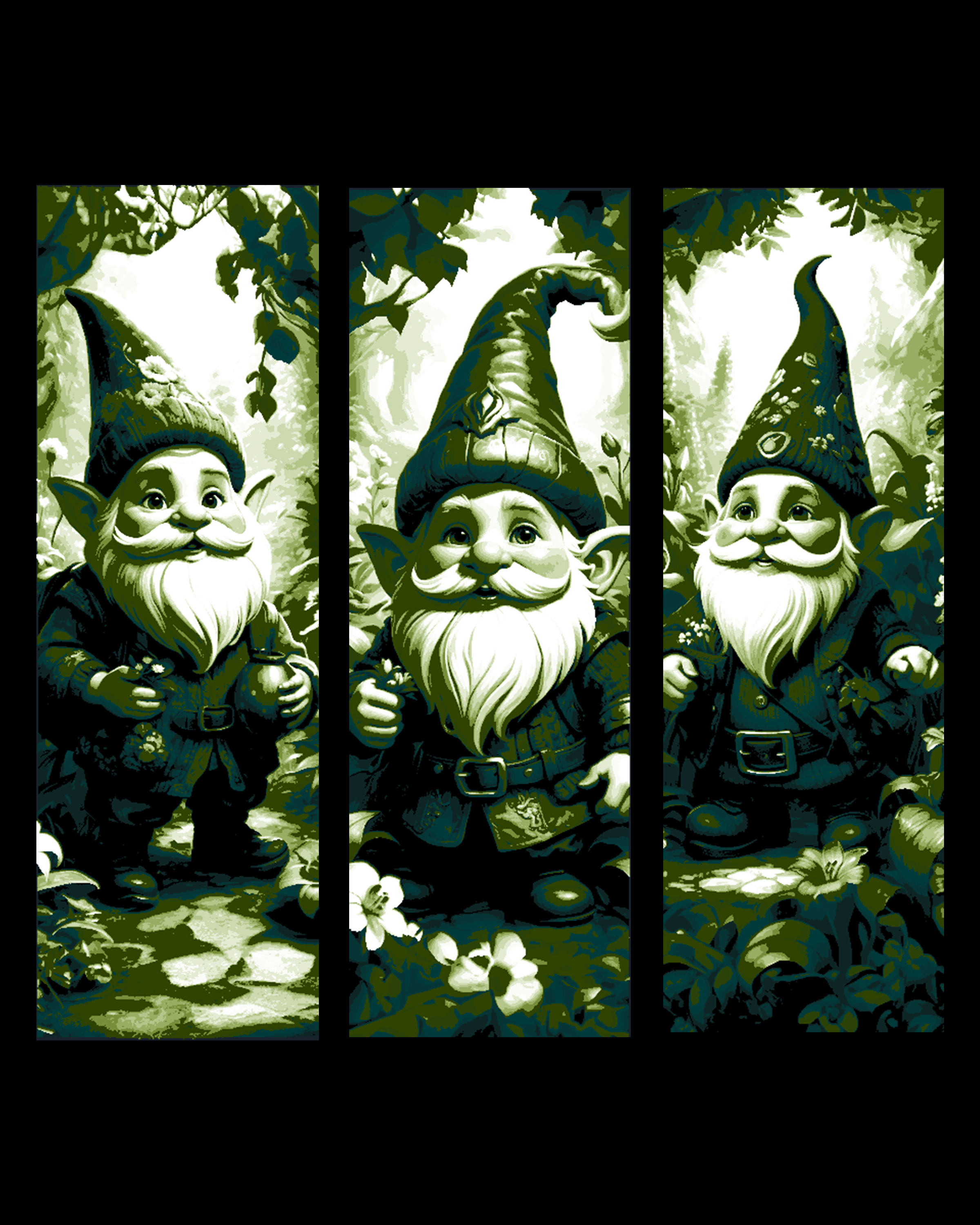 Portraits of Garden Gnomes - Set of bookmarks by BooneCo3d HueForge model: Portraits of Garden Gnomes - Set of bookmarks by BooneCo3d