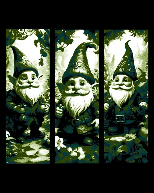 HueForge model: Portraits of Garden Gnomes - Set of bookmarks by BooneCo3d