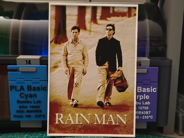 HueForge model: Rain Man Movie Poster - Hueforge Art by Lumpy3D