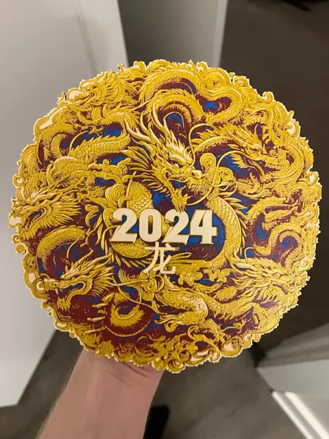 HueForge model: 2024 Year of the Dragon NO AMS Needed by RP47 Designs