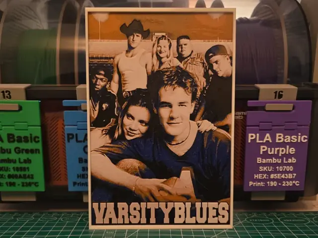 HueForge model: Varsity Blues Movie Poster - Hueforge Art by Lumpy3D