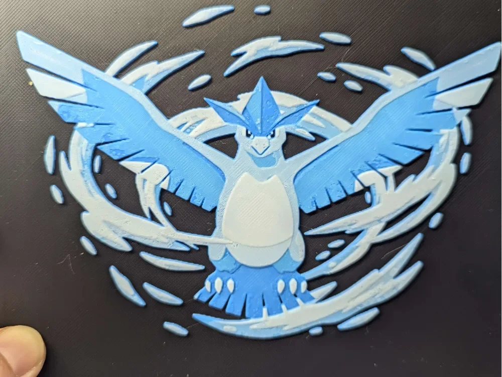 Hueforge artikodin Articuno by ZombiePaint3D HueForge model: Hueforge artikodin Articuno by ZombiePaint3D