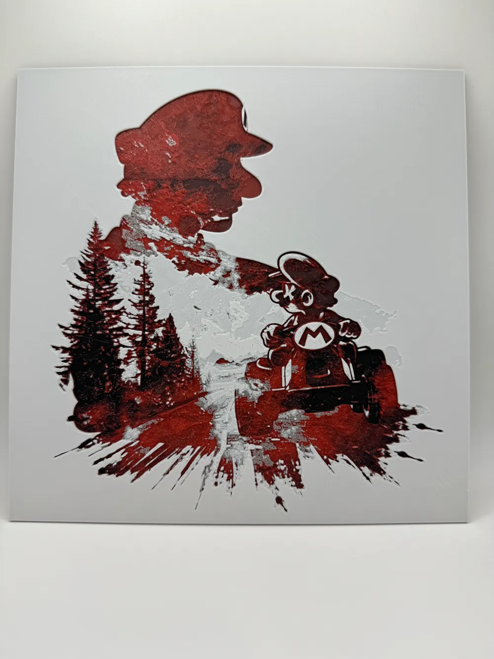 Mario Silhouette - Mario Kart Hueforge by Canadian Gamer HueForge model: Mario Silhouette - Mario Kart Hueforge by Canadian Gamer