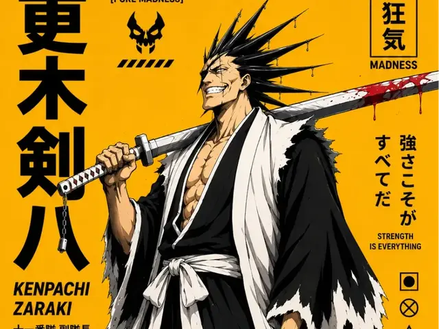 HueForge model: Kenpachi Zaraki Japan Manga Style by Hueforge Maker