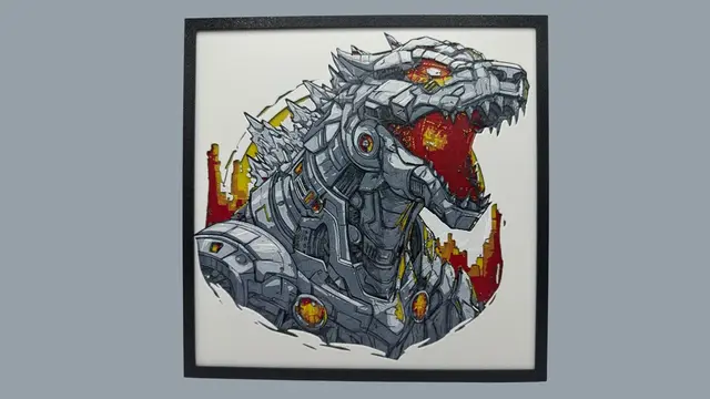 HueForge model: Mechagodzilla - Hueforge by Canadian Gamer