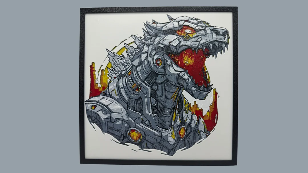 Mechagodzilla - Hueforge by Canadian Gamer HueForge model: Mechagodzilla - Hueforge by Canadian Gamer