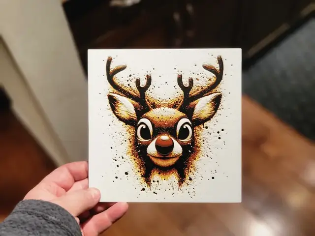 HueForge model: Graffiti Rudolph The Red Nosed Reindeer Hueforge by 3Ree Printing