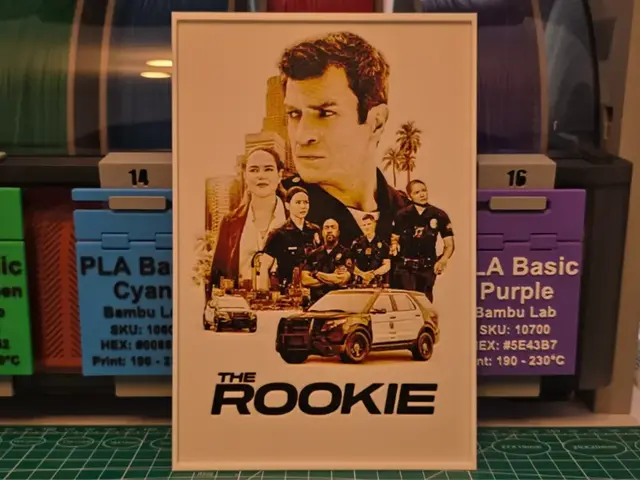 HueForge model: The Rookie Poster - Hueforge Art by Lumpy3D