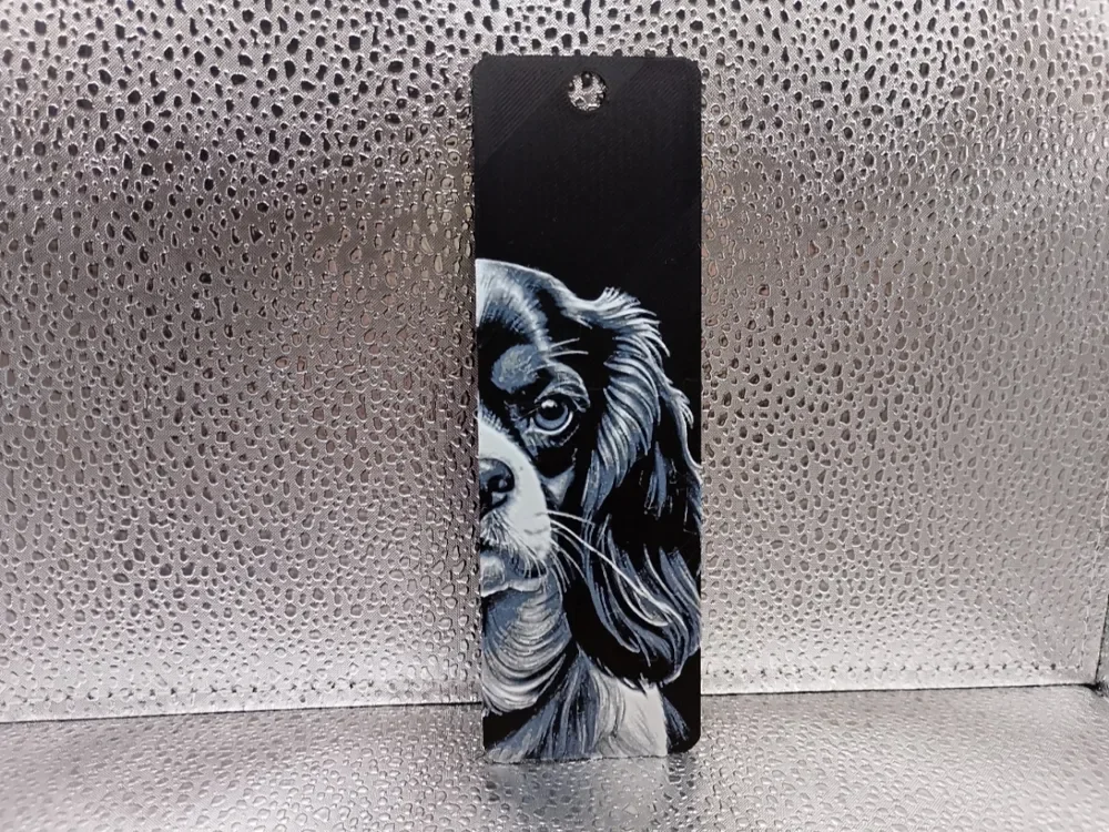 Cavalier King Charles Spaniel – Hueforge Bookmark by Borishotch Industries HueForge model: Cavalier King Charles Spaniel – Hueforge Bookmark by Borishotch Industries