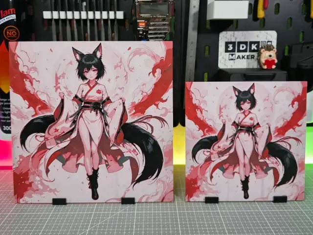 HueForge model: Manga Fox Girl – Hueforge – 4 Colors by Montoya Maker