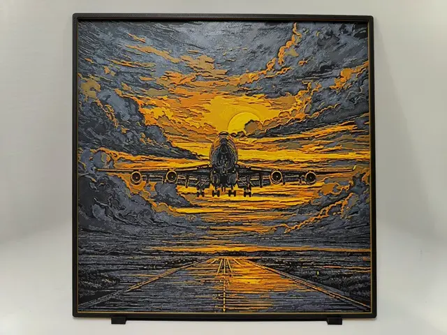 HueForge model: Boeing 747 Sunset - Hueforge by BeaN