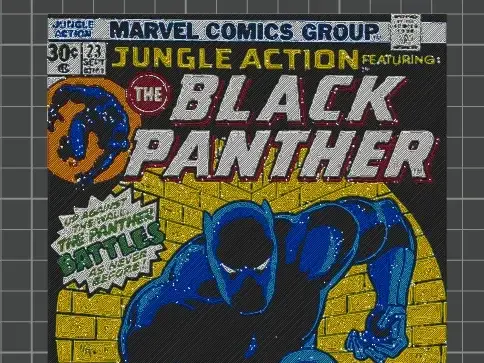 HueForge model: Black Panther Comic Cover (JUNGLE ACTION) by Indepth_Creations