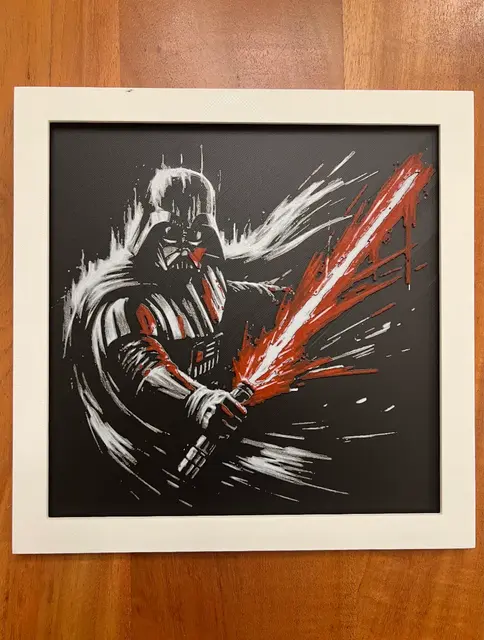 HueForge model: Darth Vader with Red Lightsaber(Black) by JustBe 3D Printing