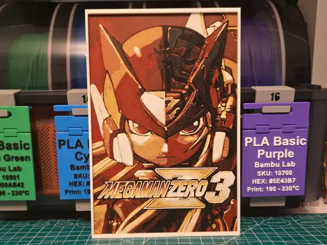 HueForge model: Mega Man Zero 3 Game Poster - Hueforge Art by Lumpy3D