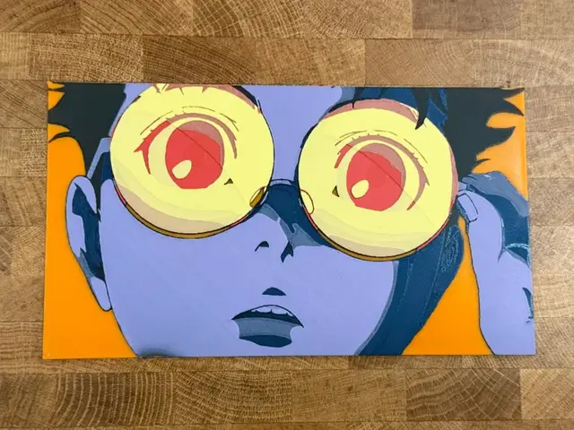 HueForge model: Dan da Dan - Okarun Face Pop Art by Pretty Okay Prints