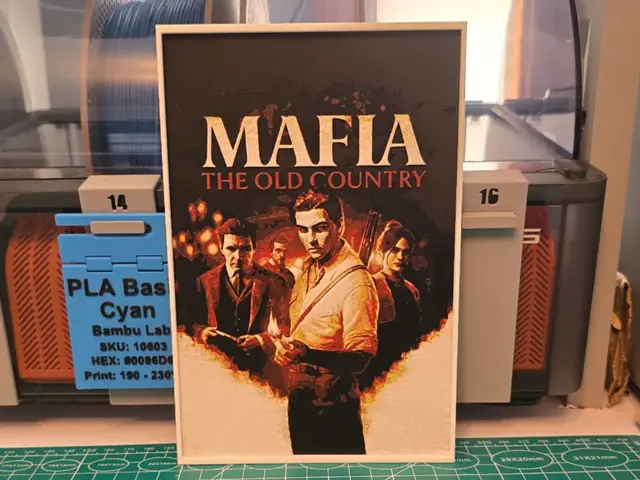 HueForge model: Mafia: The Old Country Game Poster - Hueforge Art by Lumpy3D
