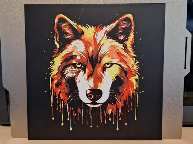 HueForge model: Wolf Fire Drip - Hueforge - 4 colours by 3dGlow