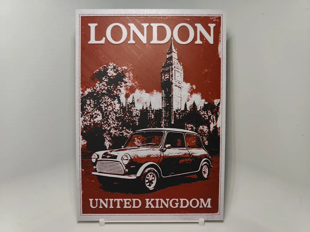 Vintage Travel Poster - London - Hueforge by BeaN HueForge model: Vintage Travel Poster - London - Hueforge by BeaN